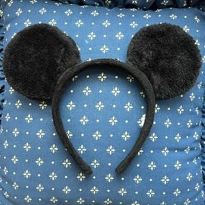 Plain Black Fuzzy Mickey Minnie Disney Ears Disney Parks Disney World Disneyland